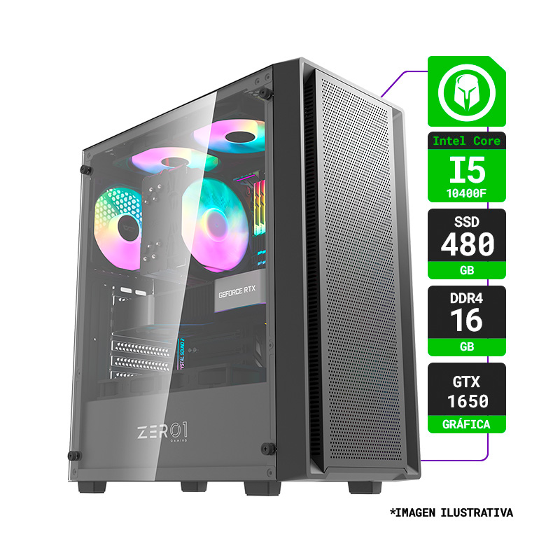 PC GAMER INTEL I5-10400F RAM 16GB SSD 480GB GTX 1650
