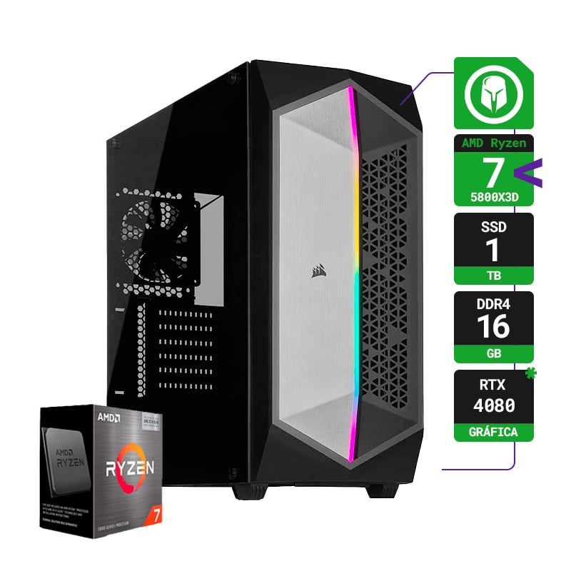 PC GAMER AMD RYZEN 7-5800X3D RAM 16GB SSD 1TB RTX 4080