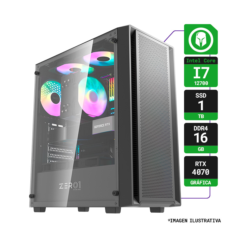 PC GAMER INTEL I7-12700K RAM 16GB SSD 1TB RTX 4070