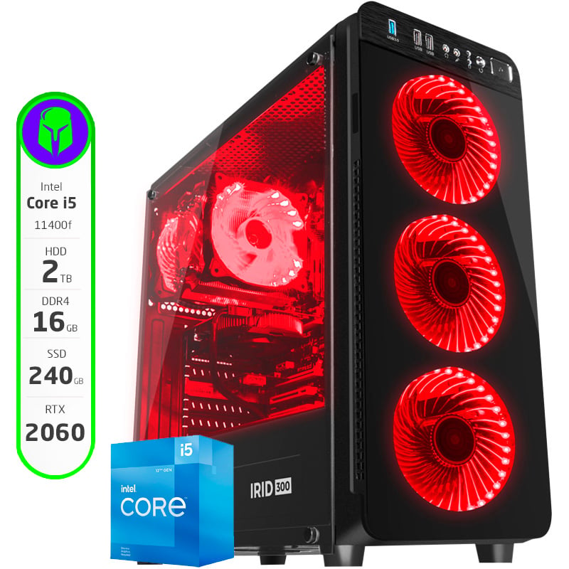 PC ARMADA COMPLETA INTEL I5-11400F 16GB 240GB SSD 2TB HDD RTX 2060