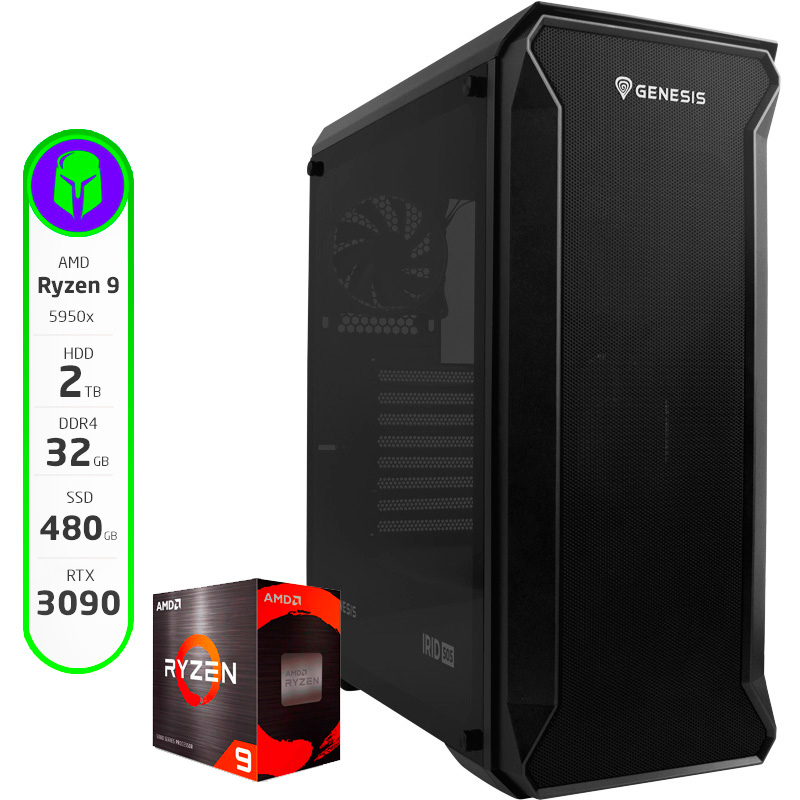 PC ARMADA COMPLETA RYZEN 9 5950X 32GB 480GB SSD 2TB HDD RTX 3090