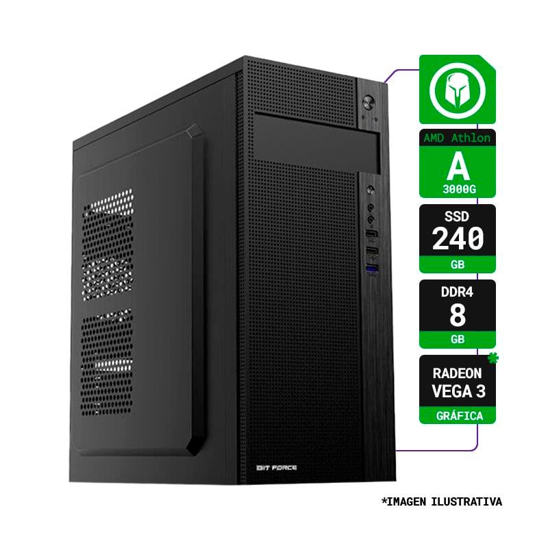 PC OFICINA AMD ATHLON 3000G RAM 8GB SSD 240GB