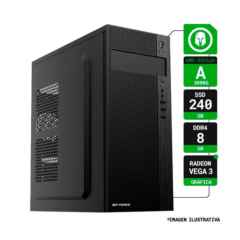 PC OFICINA ASUS AMD ATHLON 3000G RAM 8GB SSD 240GB