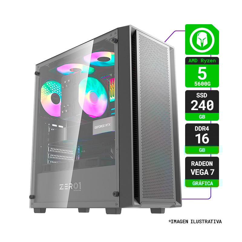 PC GAMER AMD RYZEN 5 5600G RAM 16GB SSD 240GB