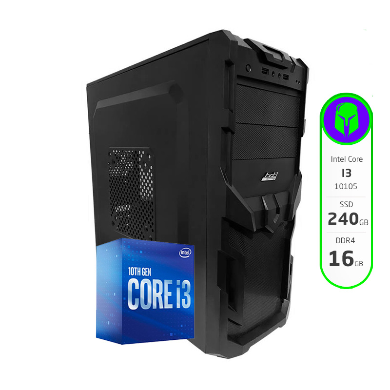 PC DE ESCRITORIO ARMADA COMPLETA INTEL I3 10105 16GB 240GB SSD WIFI