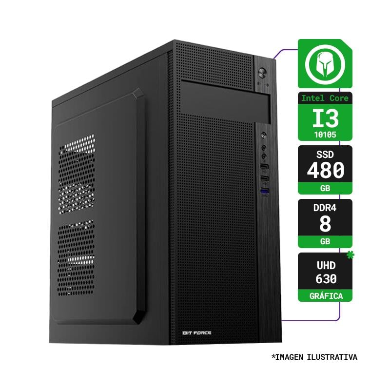PC OFICINA INTEL I3-10105 RAM 8GB SSD 480GB