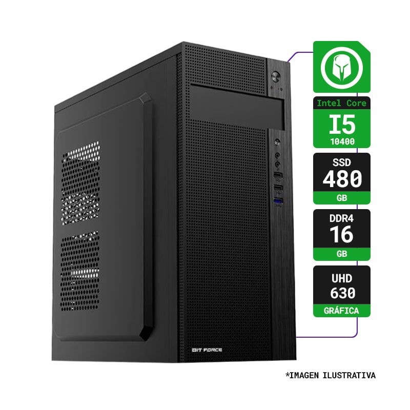 PC HOGAR INTEL I3-10105F RAM 16GB SSD 480GB RX 550