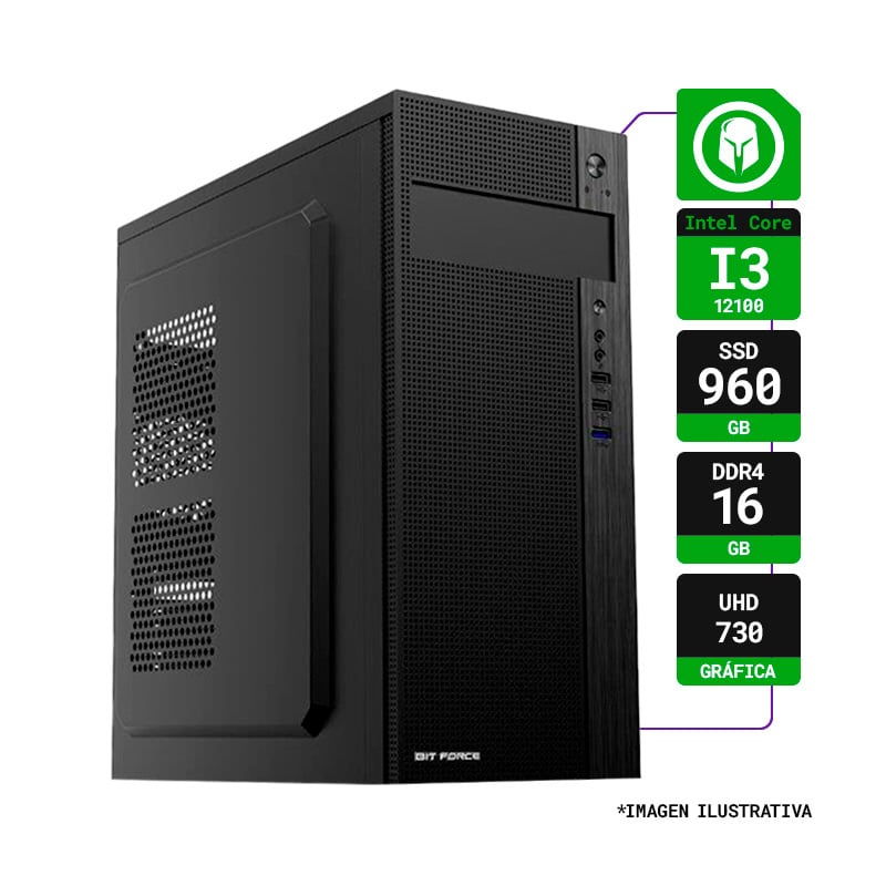 PC HOGAR INTEL I3-12100 RAM 16GB SSD 1TB