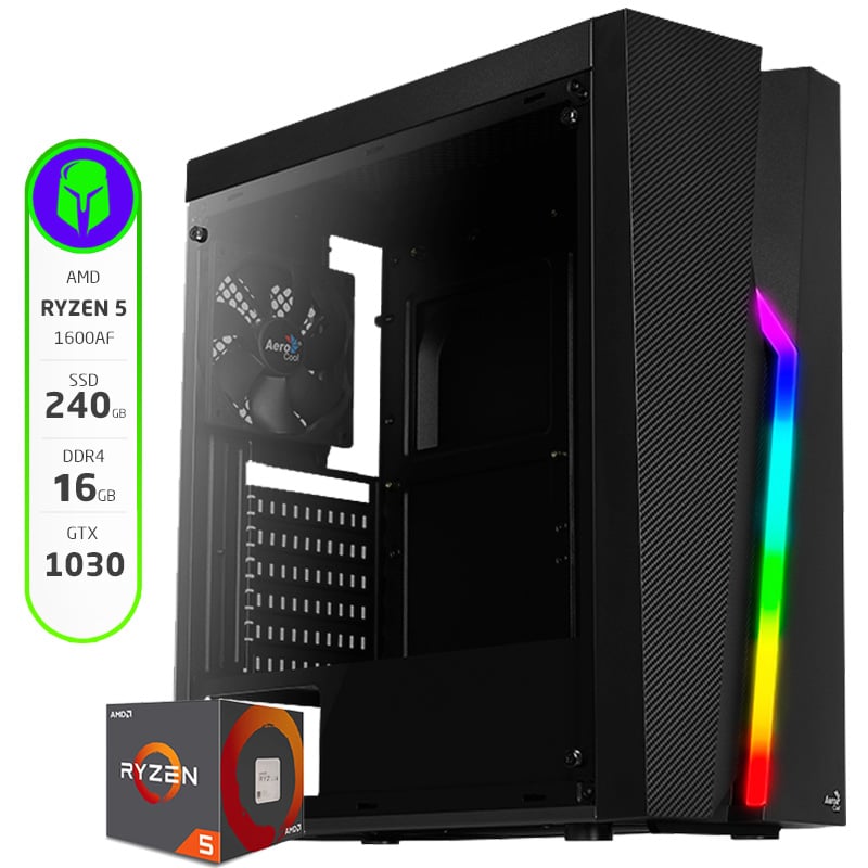 PC ARMADA INTEL AMD RYZEN 1600 AF - 16 GB - 240 GB SSD - GT 1030