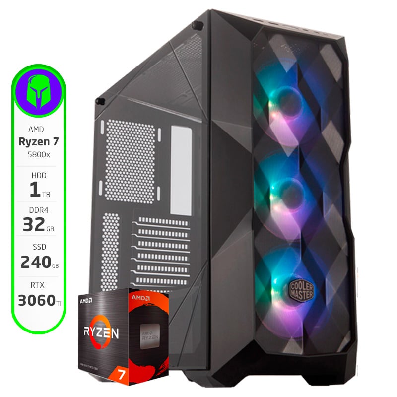 PC GAMER ARMADA AMD RYZEN 7 5800X 32GB 240GB SSD 1TB HDD RTX 3060 TI