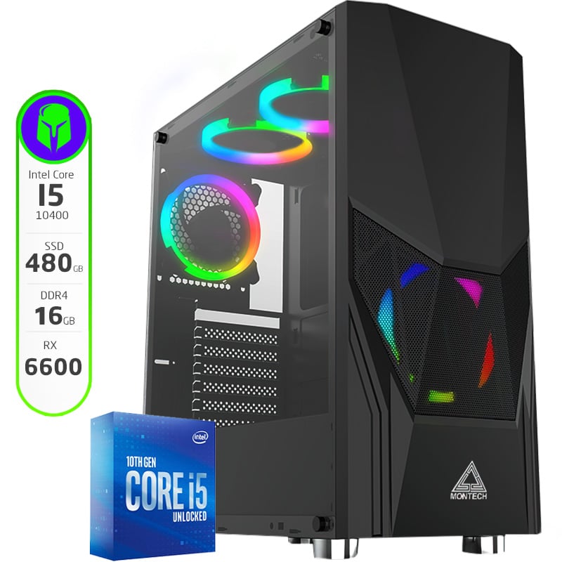 PC GAMER ARMADA INTEL CORE I5 10400 - 16GB - 480GB SSD - RX 6600