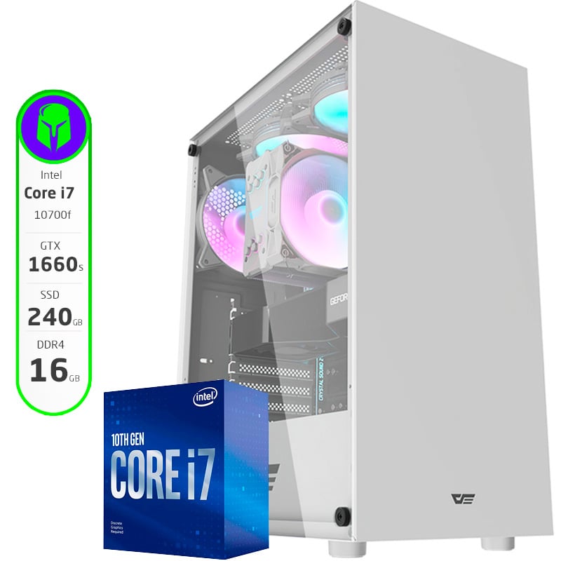 PC ARMADA COMPLETA INTEL I7-10700F 16GB 240GB SSD GTX 1660 SUPER WIFI