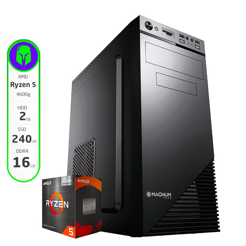 PC ARMADA COMPLETA AMD RYZEN 5 4600G 16GB 120GB SSD 2TB HDD