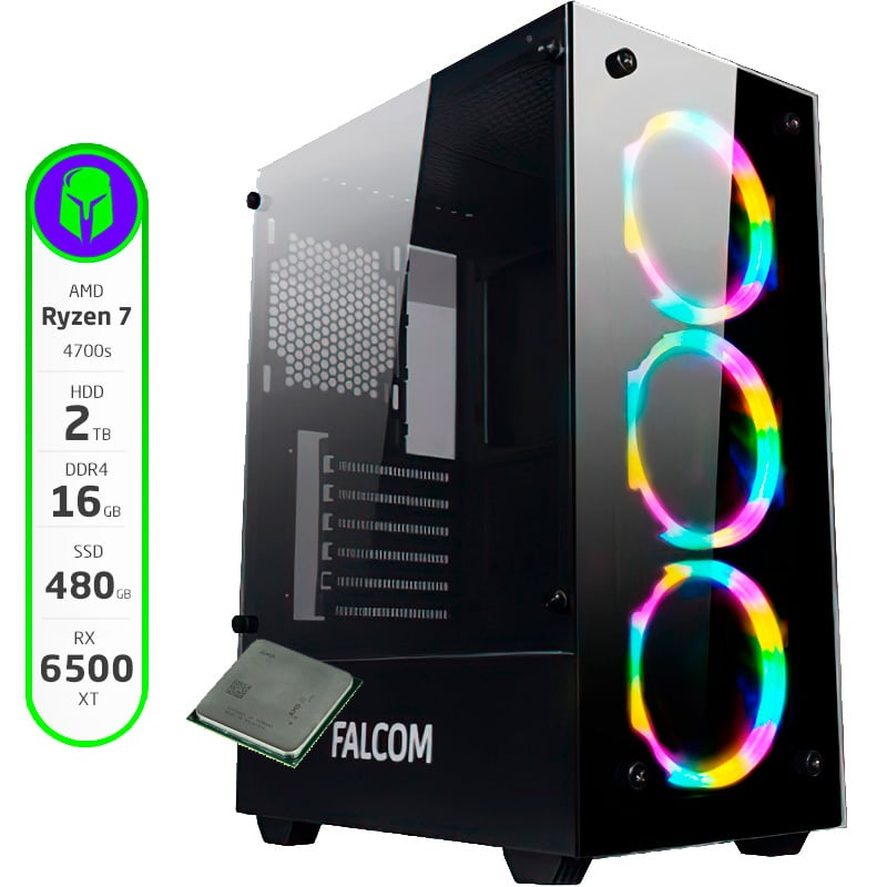 PC ARMADA COMPLETA RYZEN 7 4700S 16GB 480GB SSD 2TB HDD RX 6500 XT