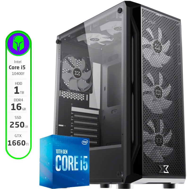 PC GAMER ARMADA COMPLETA INTEL I5 10400F 16GB 250GB M.2 1TB HDD GTX 1660 TI
