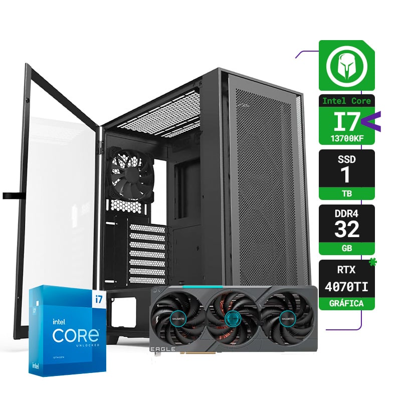 PC GAMER INTEL I7-13700KF SSD 1TB RAM 32GB RTX 4070 TI