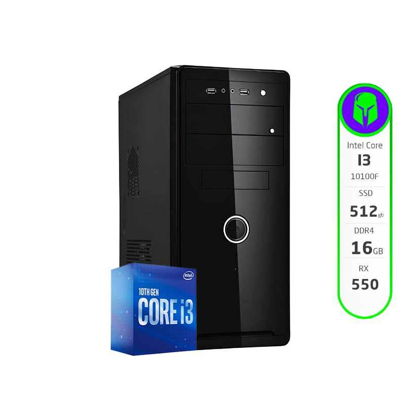 PC ARMADA COMPLETA INTEL CORE I3 10100F 16GB 480GB SSD RX 550