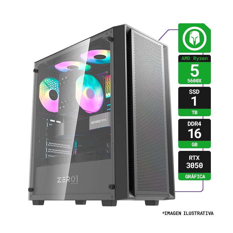 PC GAMER AMD RYZEN 5 5600X RAM 16GB SSD 1TB RTX 3050