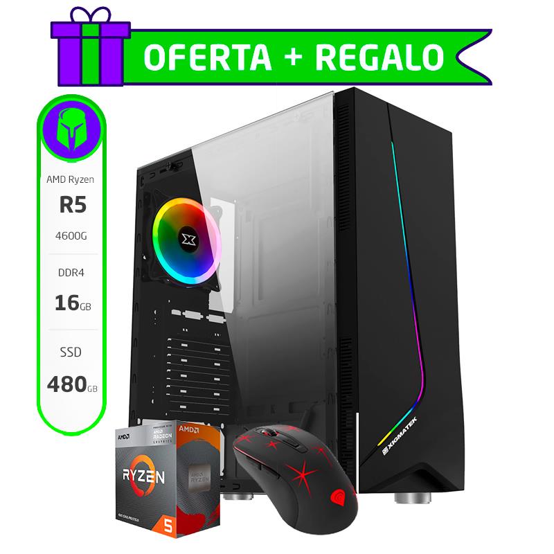 PC ARMADA COMPLETA AMD RYZEN 5 4600G 16GB SSD 480GB + MOUSE DE REGALO