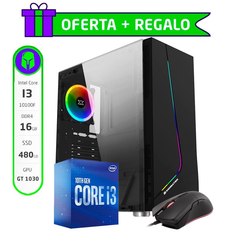 PC GAMER ARMADA COMPLETA INTEL CORE I3 10100F 16GB SSD 480GB GT 1030 + MOUSE DE REGALO