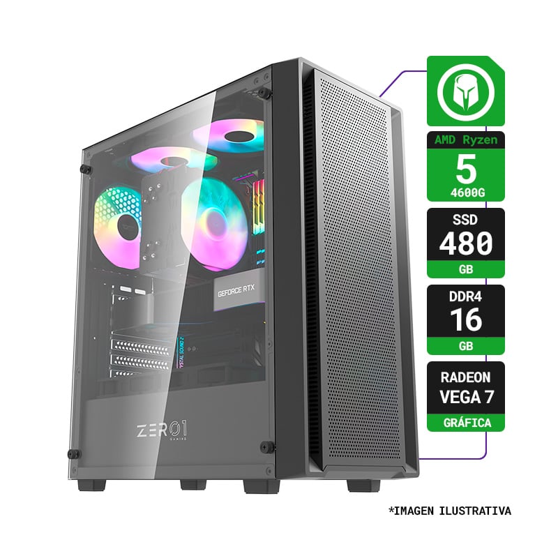 PC HOGAR AMD RYZEN 5 4600G 16GB SSD 480GB