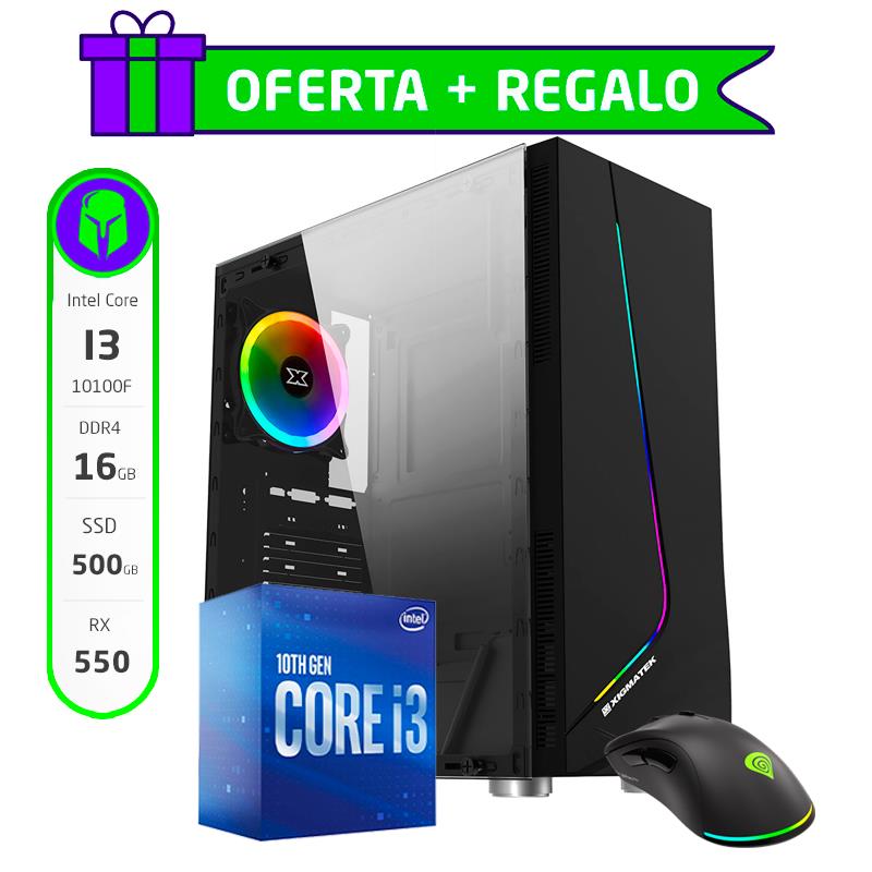 PC GAMER ARMADA COMPLETA INTEL CORE I3 10100F 16GB SSD 500GB RX 550 + MOUSE DE REGALO