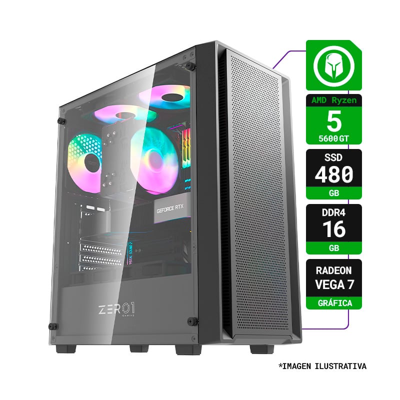 PC GAMER AMD RYZEN 5 5600GT RAM 16GB SSD 480GB