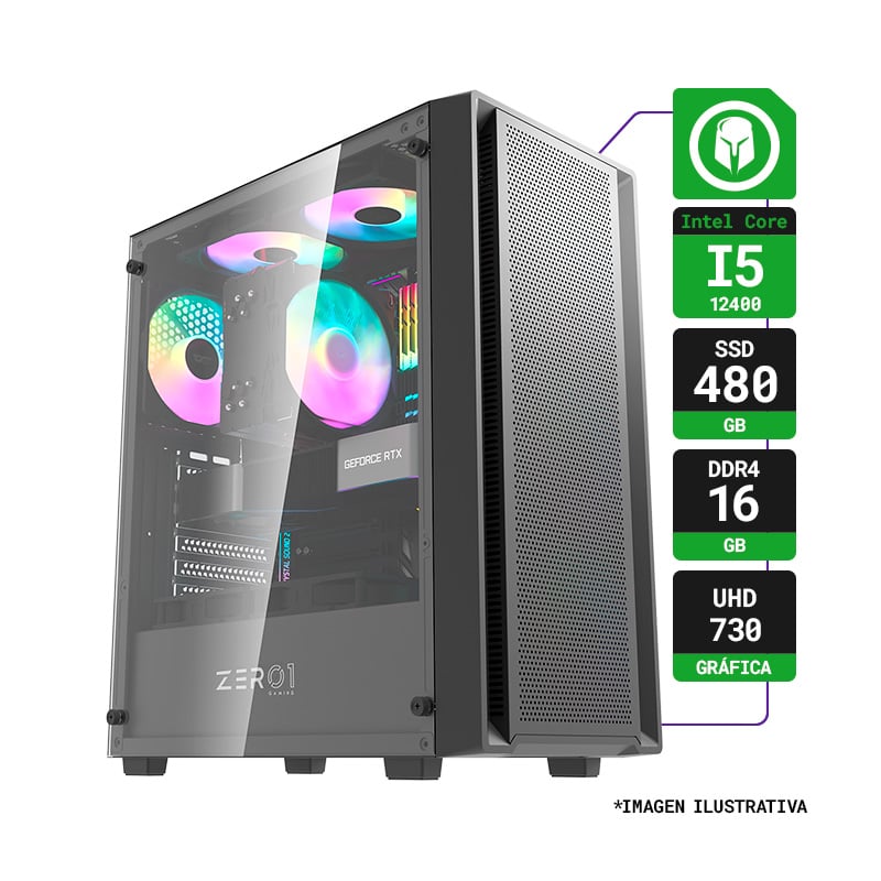 PC HOGAR INTEL I5-12400 RAM 16GB SSD 480GB
