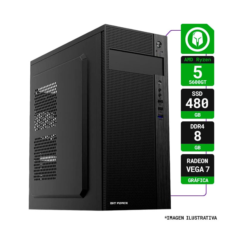 PC HOGAR AMD RYZEN 5 5600GT RAM 8GB SSD 480GB