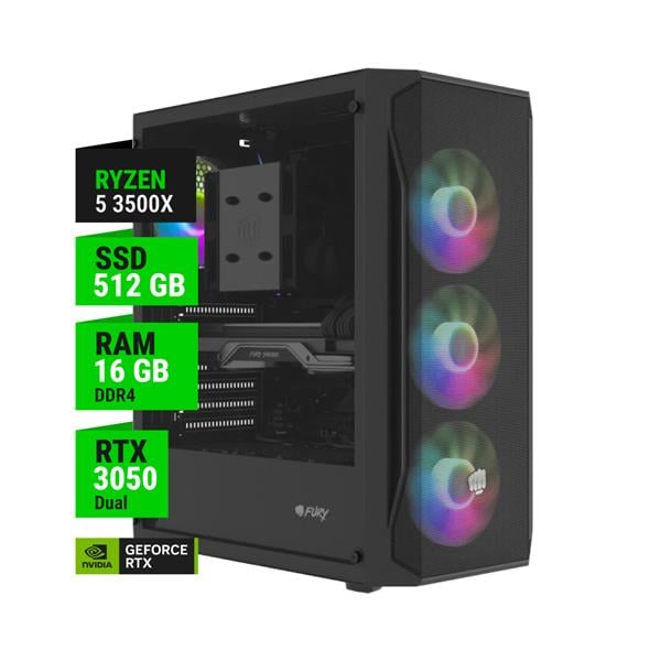 Pc Gamer Amd Ryzen 5 3500x Rtx 3050 6gb 16gb Ram 512gb Nvme 4fan Gab