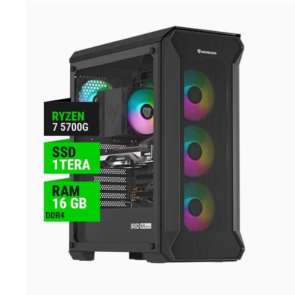 PC GAMER AMD RYZEN 7 5700G B550 16GB RAM 1TB NVME 500W BRONZE