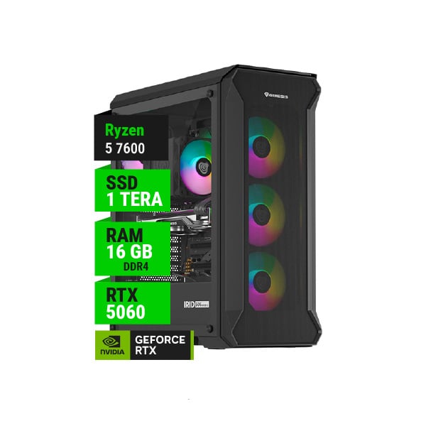 PC GAMER AMD RYZEN 5 7600 RTX 5060 8GB B650 16GB RAM 1TB NVME 750W GOLD