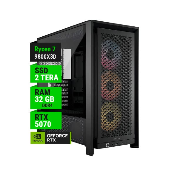 PC GAMER AMD RYZEN 7 9800X3D RTX 5070 TI 16GB B850 WIFI 32GB RAM 2TB NVME 850W GOLD WATER 360MM