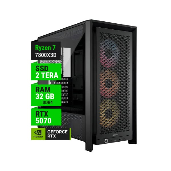 PC GAMER AMD RYZEN 7 7800X3D RTX 5070 TI 16GB B850 WIFI 32GB RAM 2TB NVME 850W GOLD WATER 360MM
