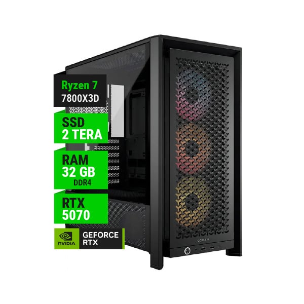 PC GAMER AMD RYZEN 7 7800X3D RTX 5070 TI 16GB B850 WIFI 32GB RAM 2TB NVME 850W GOLD WATER 240MM