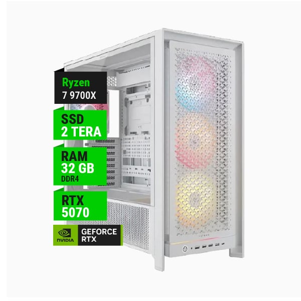 PC GAMER AMD RYZEN 7 9700X RTX 5070 12GB B850 WIFI 32GB RAM 2TB NVME 850W GOLD