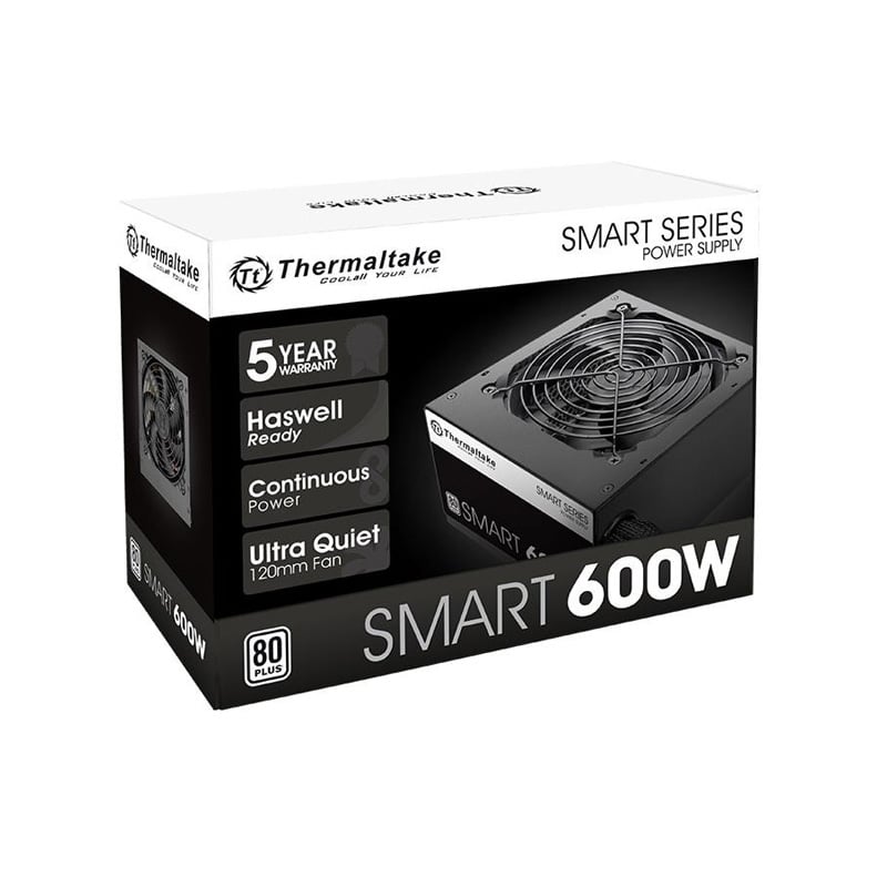 FUENTE 600W THERMALTAKE SMART 80 PLUS WHITE