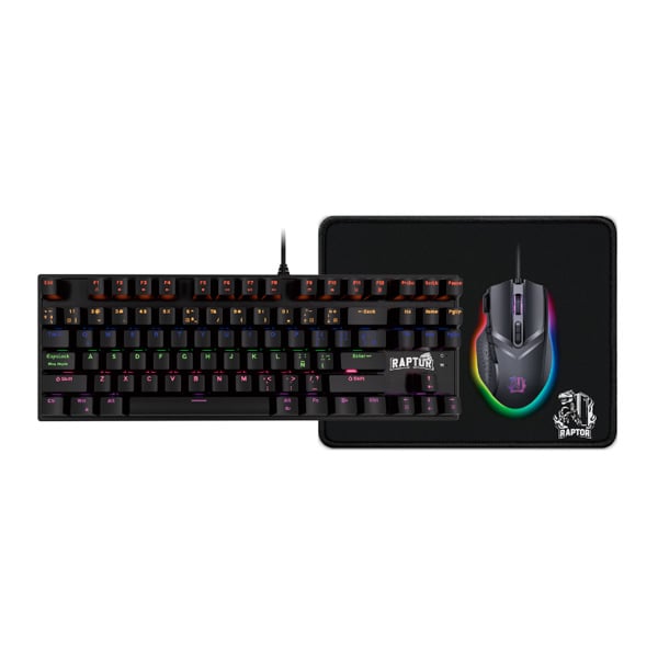 COMBO GAMER RAPTOR TECLADO, MOUSE Y MOUSE PAD S