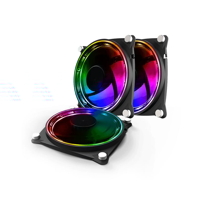 KIT FAN COOLER X3 GAMEMAX 120MM RB300 ARGB