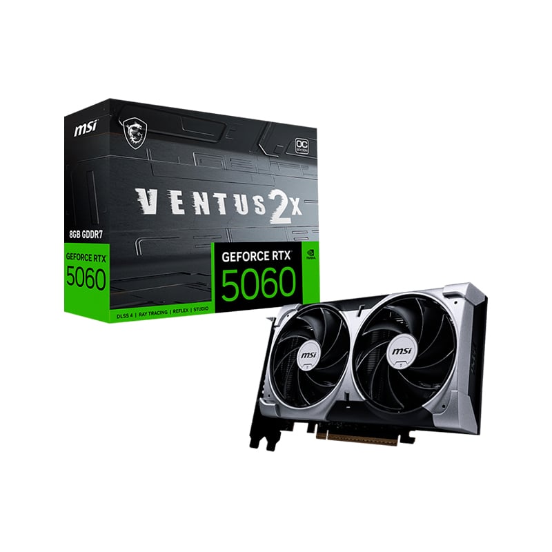 PLACA DE VIDEO MSI NVIDIA GEFORCE RTX 5060 VENTUS 2X 8GB OC GDDR7
