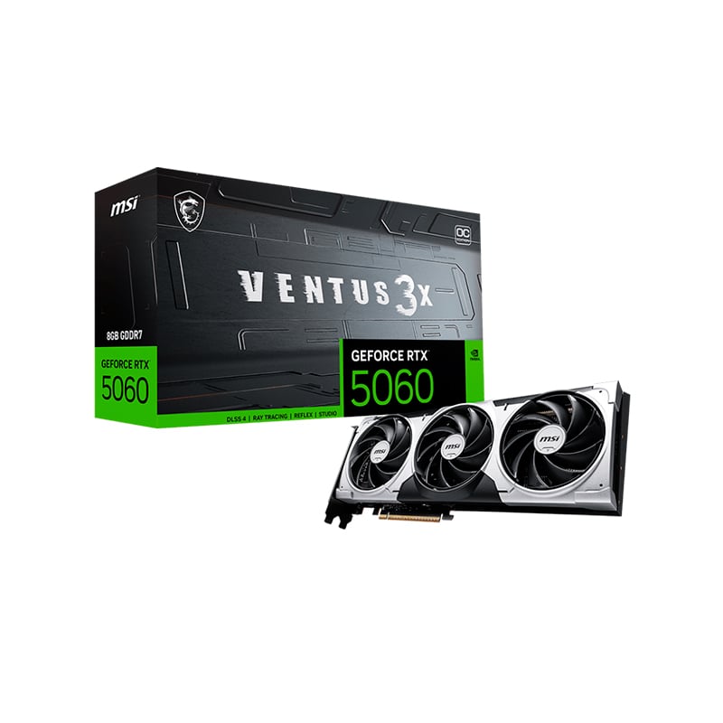 PLACA DE VIDEO MSI NVIDIA GEFORCE RTX 5060 VENTUS 3X 8GB OC GDDR7