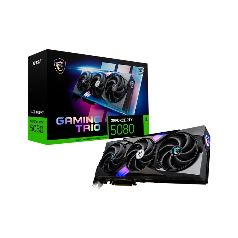 PLACA DE VIDEO MSI NVIDIA GEFORCE RTX 5080 GAMING TRIO OC 16GB GDDR7