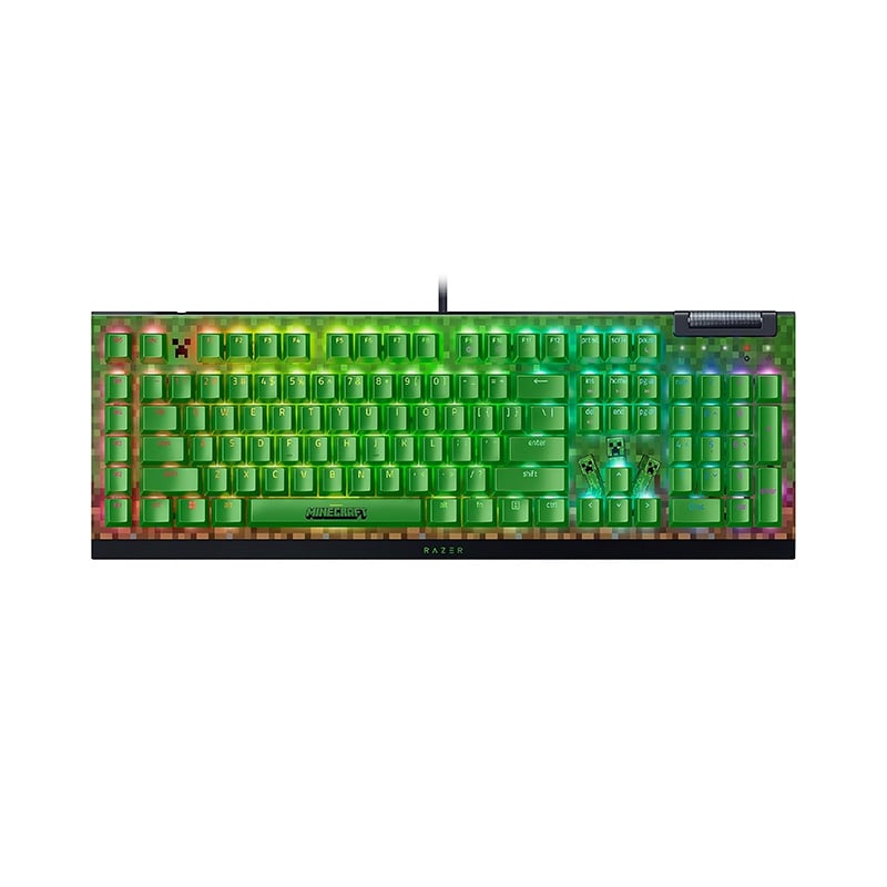 TECLADO RAZER GAMER BLACKWIDOW V4 X RGB MINECRAFT EDITION SWITCH GREEN
