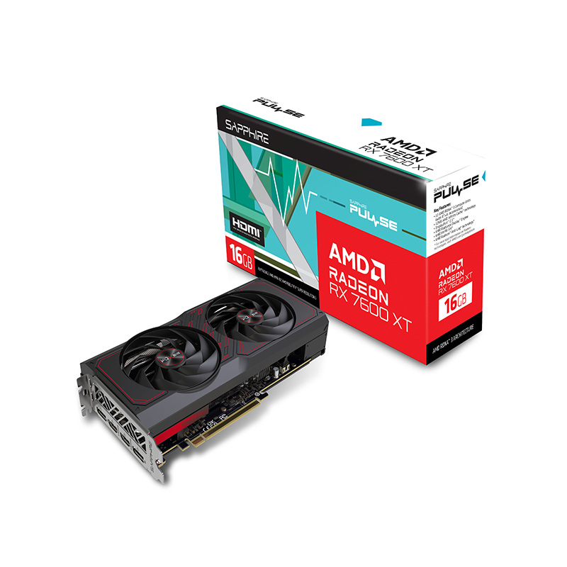 PLACA DE VIDEO SAPPHIRE AMD RADEON RX 7600 XT PULSE 16GB GDDR6