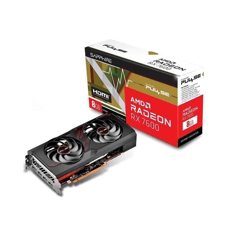 PLACA DE VIDEO SAPPHIRE AMD RADEON RX 7600 PULSE 8GB GDDR6