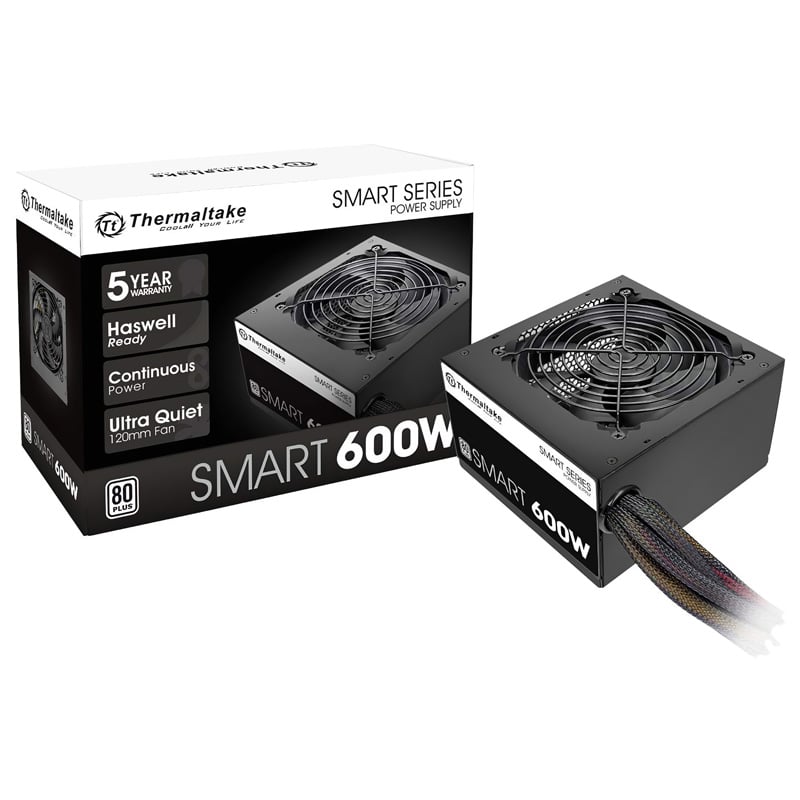 FUENTE 600W THERMALTAKE SMART 80 PLUS WHITE