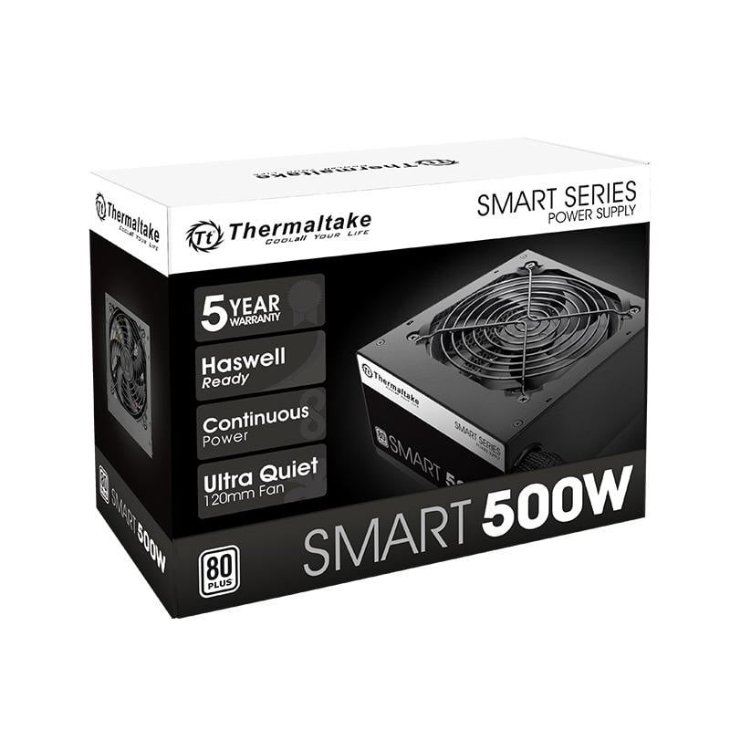FUENTE 500W THERMALTAKE SMART 80 PLUS WHITE