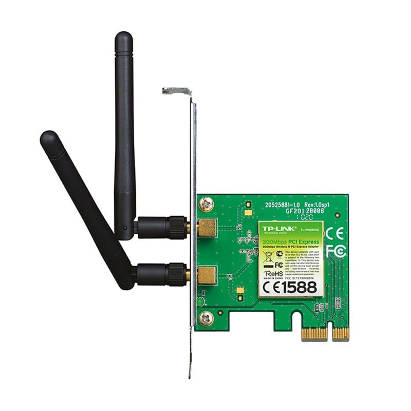 PLACA DE RED PCIE WIFI TP-LINK TL-WN881ND 2.4 GHZ 300MBPS