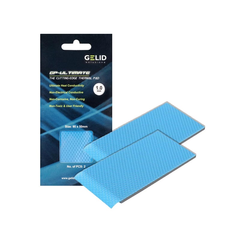 THERMAL PAD GELID GP ULTIMATE VALUE PACK TP-VP04-B – 90 X 50 X 1.0 MM (2 UNIDADES)