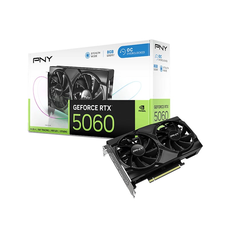 PLACA DE VIDEO PNY GEFORCE RTX 5060 8GB DUAL FAN OC GDDR7